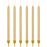 PartyDeco Dlouhé svíčky na dort ZLATÉ 12,5 cm – Sleviste.cz