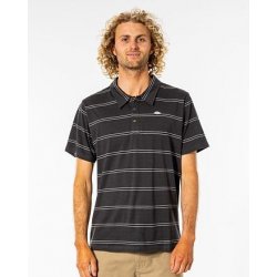 Rip Curl plain stripe polo washed black