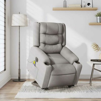 vidaXL 3206583 Elektrické zvedací masážní polohovací křeslo textil Obláčkově šedá – Zboží Dáma