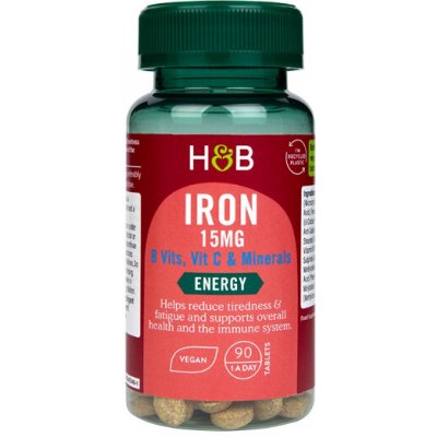 Holland & Barrett Železo + vitamíny B, C a minerály, 15 mg 90 tablet – Hledejceny.cz