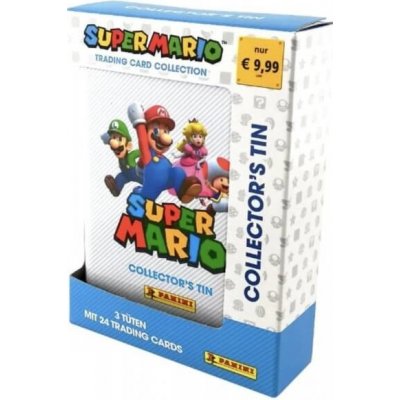 Panini Super Mario plechovka se 3 balíčky karet bílá – Zboží Mobilmania