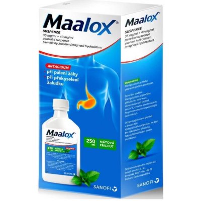 Maalox Suspenze por.sus. 1 x 250 ml I od 112 Kč - Heureka.cz