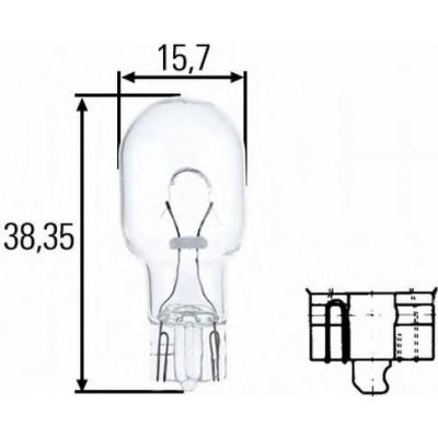 Hella HE 8GA008246-001 W16W W2,1x9,5d 12V 16W