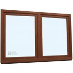 KNIPPING Plastové okno - 70 AD, 2400x1500 mm, O/OS sloupek, ořech Barva, imitace: ořech/bílá (jednostranně) – Zboží Mobilmania