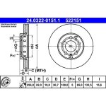 Brzdový kotouč ATE 24.0322-0151 (AT 522151) - Power Disc -... – Sleviste.cz