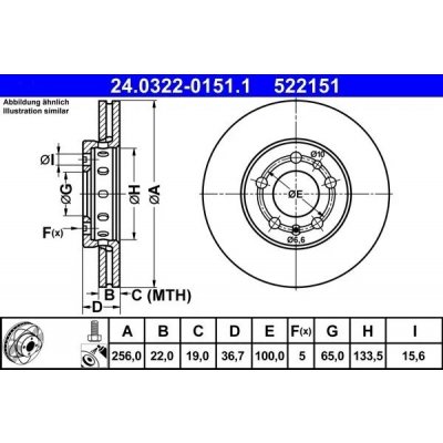 Brzdový kotouč ATE 24.0322-0151 (AT 522151) - Power Disc -... – Sleviste.cz