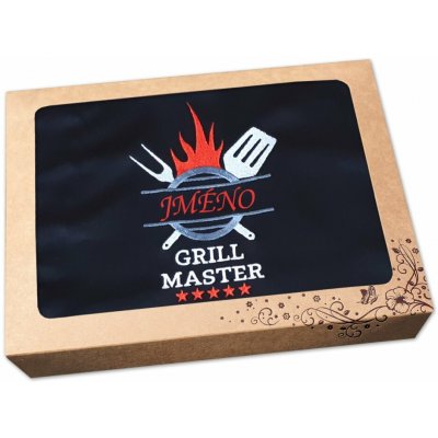 Povlečení Plus Dárková zástěra pro muže 72x100 GRILL MASTER černá + text na přání – Hledejceny.cz