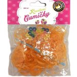 Loom Bands pletací gumičky oranžové se třpytkami 200ks + háček – Zboží Dáma