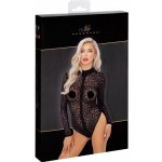 Noir Handmade F287 Leopard Flock Bodysuit with Long Sleeves – Sleviste.cz