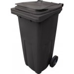Manutan Expert Plastová venkovní popelnice na tříděný odpad, 120 l, černá – Zboží Mobilmania