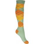 HKM Podkolenky jezdecké Karo Happy lime green orange checkered – Zboží Dáma