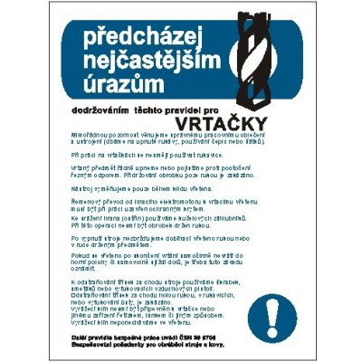 Pravidla bezpečné práce pro vrtačky | Plast, A3 – Hledejceny.cz