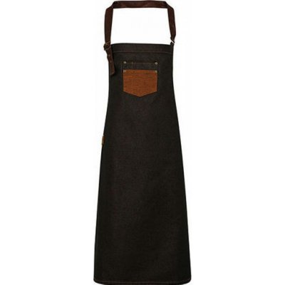 Premier Workwear Džínová zástěra s povoskovaným vodoodpudivým povrchem černá hnědá 72x86cm PW136 – Hledejceny.cz