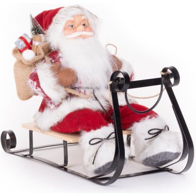 MagicHome Dekorace Vánoce Santa na sáňkách červený 46 cm – Hledejceny.cz