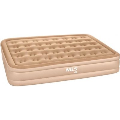 Nils Camp NC2808 Dvouosobová nafukovací matrace s vestavěnou pumpou béžová 200 x 145 x 35 cm – Zboží Dáma