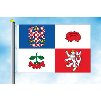 LIBEA, s.r.o. Vlajka Kraje Vysočina Rozměr: 30×45 cm, Uchycení: Karabiny na stožár – Hledejceny.cz