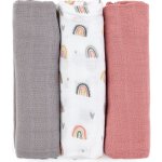 PETITE&MARS bambusová mušelínová Moussy Rose Rainbows 68 x 68 cm 3 ks – Hledejceny.cz
