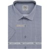 Pánská Košile AMJ košile slim fit s krátkým rukávem modrá/bílá