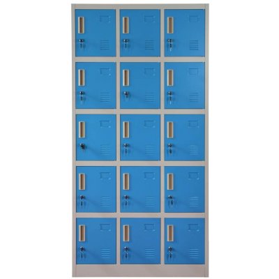 ZLKL Šatní skříňka s 15 boxy modrá Sk0097 – Sleviste.cz