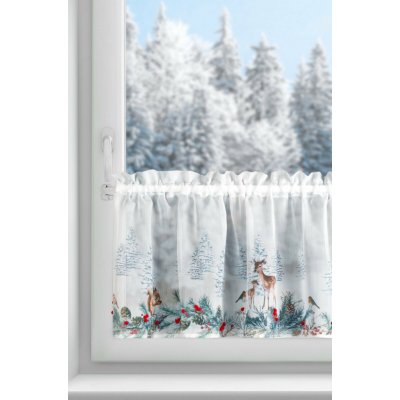 EUROFIRANY KRÁTKÁ VÁNOČNÍ ZÁCLONA NA PÁSCE XMAS19 150X40 CM VZOROVANÁ – Hledejceny.cz