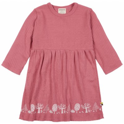 Dívčí šaty s dlouhým rukávem Tmavě růžová loud proud – Zboží Mobilmania