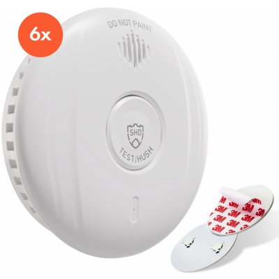 SHD by oneConcept Smoke Detector DOF Pro10 + Magn Mount Bundle x6