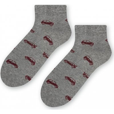 Steven pánské/chlapecké ponožky s potiskem aut art.025 gray melange – Zboží Mobilmania