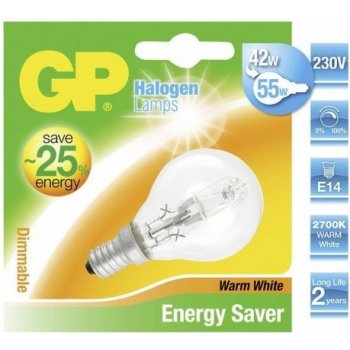 Gpbattery GP Lighting Halogen Mini Globe 42W 230V E-14 Teplá bílá 630 lm