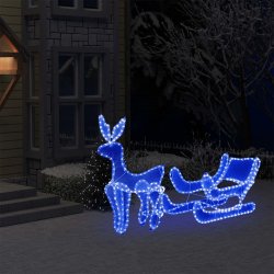 Nabytek XL Vánoční světelná dekorace vyplétaný sob se sáněmi 432 LED diod