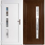 OknaDvereNaMiru.cz Vchodové plastové dveře Julie + INOX orámování zlatý dub / bílá levé otevírání dovnitř 110 x 210 cm – Zboží Mobilmania