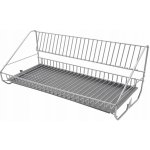 ODKAPÁVAČ NA NÁDOBÍ STOJÍCÍ VELKÝ STŘÍBRNÝ KOVOVÝ Jednoúrovňový odkapávač – Zboží Dáma