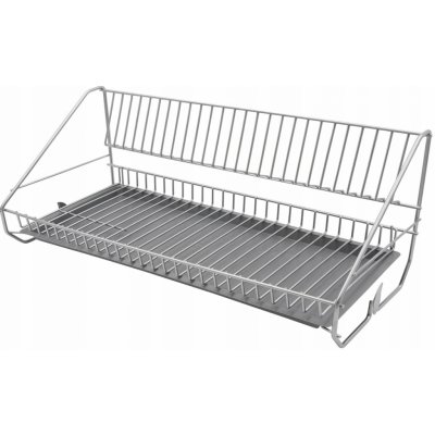 ODKAPÁVAČ NA NÁDOBÍ STOJÍCÍ VELKÝ STŘÍBRNÝ KOVOVÝ Jednoúrovňový odkapávač – Zboží Dáma