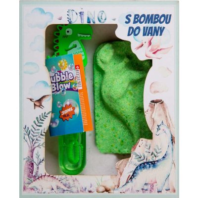 Bohemia Gifts Dino šumivá koule do koupele 80 g + bublifuk 30 ml, pro děti – Zboží Mobilmania