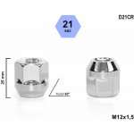Kolová matice M12x1,5 kužel, otevřená, klíč 21, D21CR, chrom, výška 25 mm | Zboží Auto