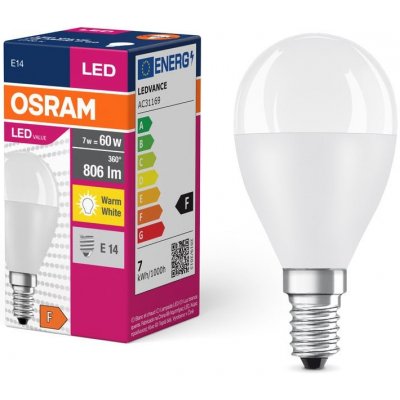 Osram LED žárovka E14 CL P FR 8W 60W teplá bílá 2700K – Zboží Živě