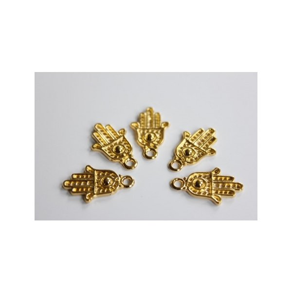 Dětské korálky Hamsa - zlatá - 21x13x2mm