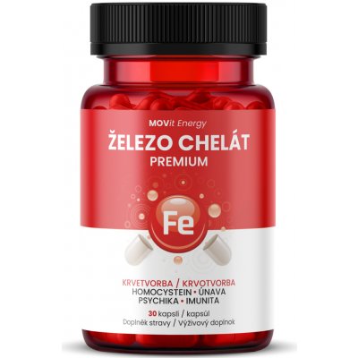 MOVit Energy Železo chelát premium 30 kapslí – Hledejceny.cz