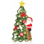 MagicHome Dekorace Vánoce Stromeček se Santou LED terakota 11x8,7x21,8 cm – Hledejceny.cz