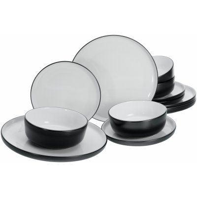 Creatable Jídelní servis Nordic Cool Black sada talířů 12 ks – Zboží Dáma