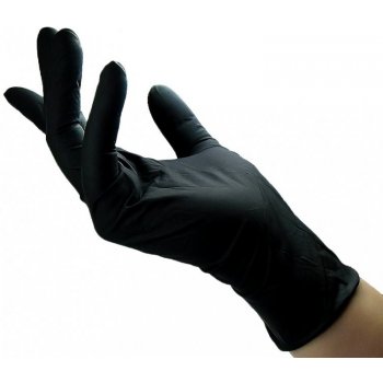 MercatorMedical Medicínské jednorázové nitrilové rukavice černé 100 ks