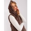 Dámská vesta Dámská dlouhá kožešinová zimní vesta Wool Fashion Italia hnědá