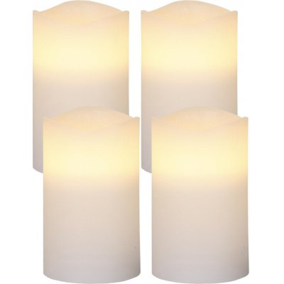 STAR TRADING 4x LED adventní svíčka PILLAR V.12,5 cm bílá – Hledejceny.cz