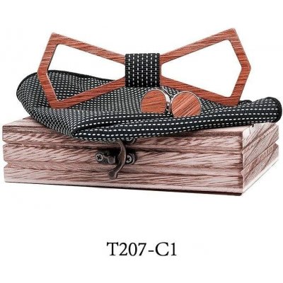 Mahoosive s kapesníčkem a manžetovými knoflíčky T207 MAH1-T207-C1 dřevěný – Zboží Dáma