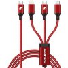 usb kabel RhinoTech RTACC478 3v1 USB-C (Micro USB/Lightning/USB-C) 40W, 1,2m, červený