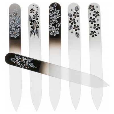 Bohemian Gifts Pilník skleněný black & white malý s krystalky Swarovski 90 mm – Zboží Mobilmania