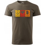 Dobrý Triko pánské tričko Peace Love beer Army – Hledejceny.cz