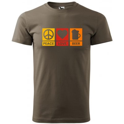Dobrý Triko pánské tričko Peace Love beer Army – Hledejceny.cz