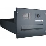 1x poštovní schránka B-042 k zazdění do sloupku + čelní deska s 1x zvonkem a kamerou ABB - lakovaná - RAL 9005 MAT. - ČERNÁ – HobbyKompas.cz