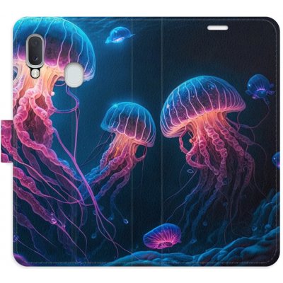 Pouzdro iSaprio Flip s kapsičkami na karty - Jellyfish Samsung Galaxy A20e – Zboží Mobilmania