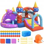 Happy Hop Nafukovací hrad se skluzavkou 350x346x240 cm – Zboží Dáma